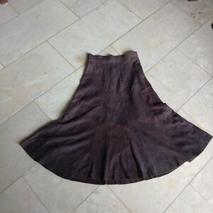 80s Roxkabilly SUEDE Midi Trumpet Skirt By LOTUS of Mt. Shasta Waisy 26"